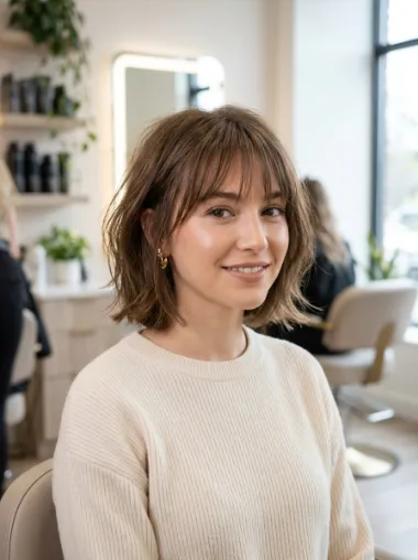Wispy bangs bob