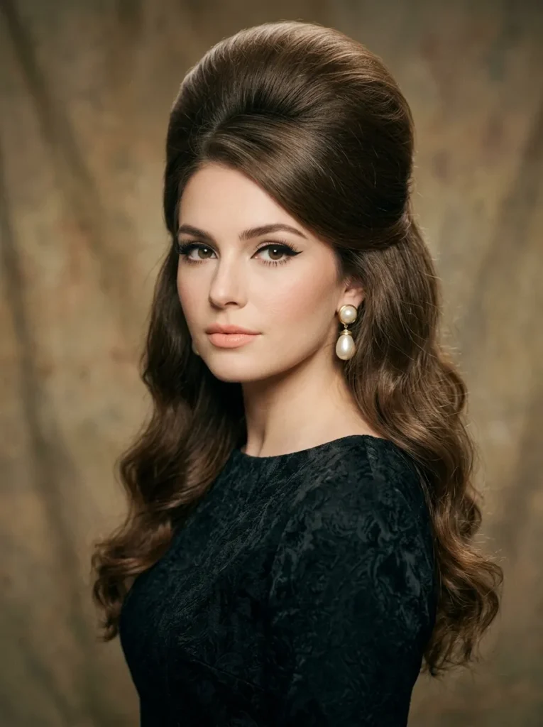 Beehive half updo