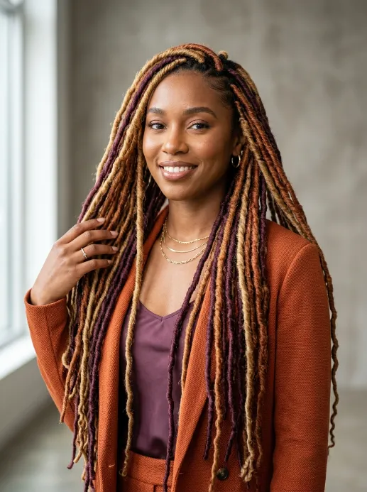 Bold and colorful locs
