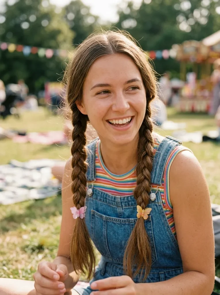 Braided pigtails with clips