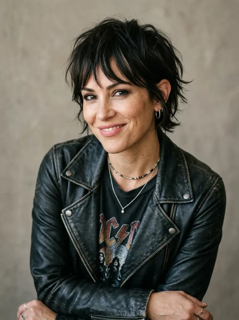 Choppy bixie with bangs