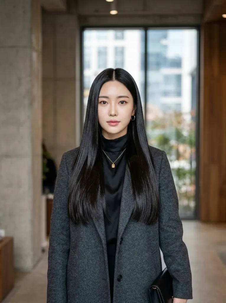 Glass hair straight long