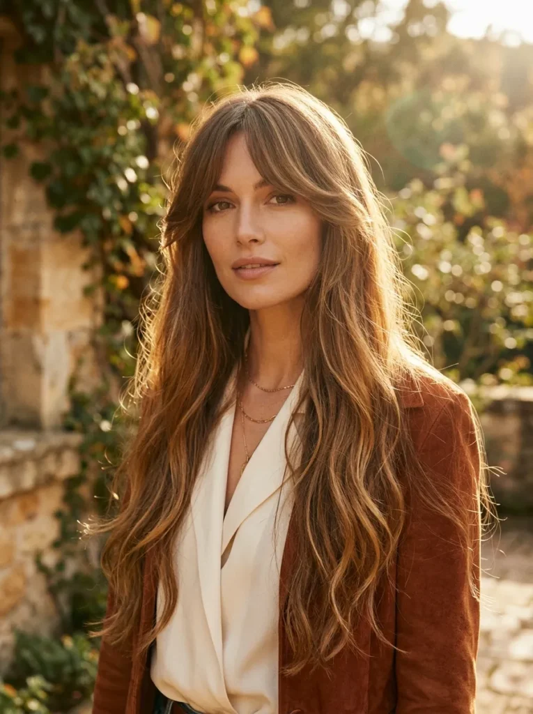 Long curtain bangs