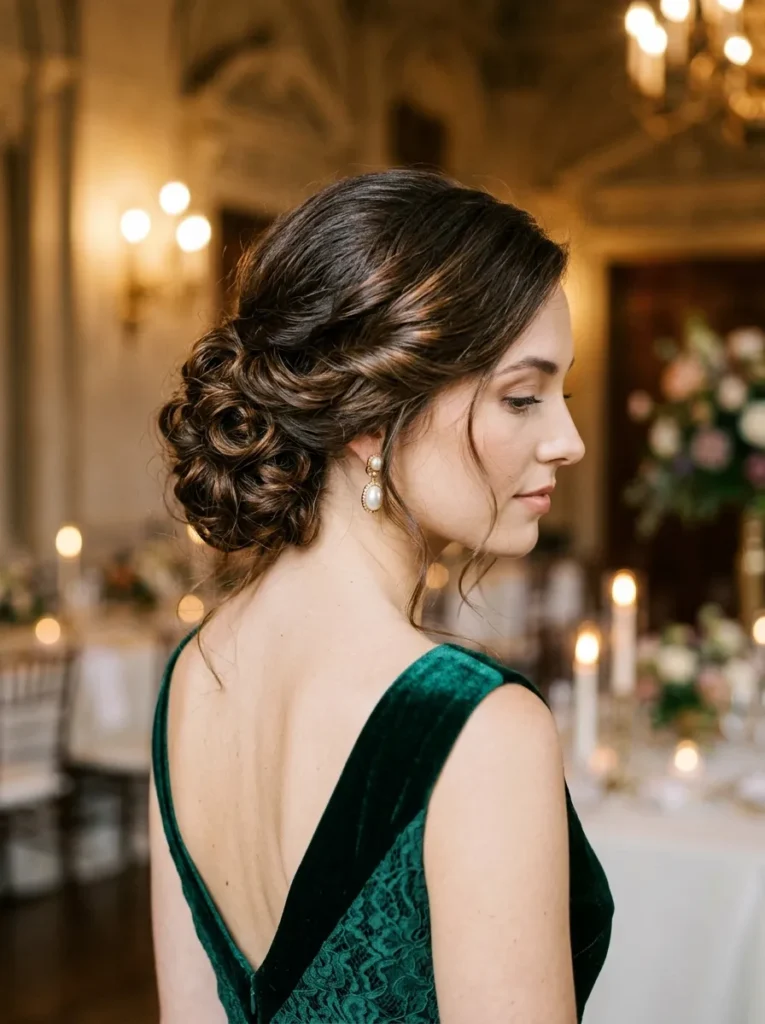 Low curled updo