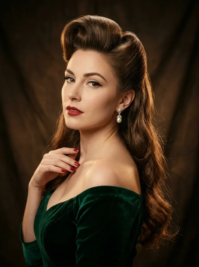 Pompadour with long waves