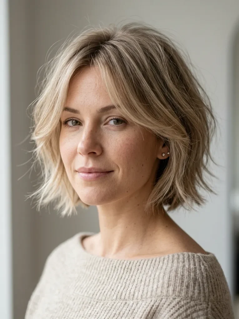 Shaggy bob for fine hair