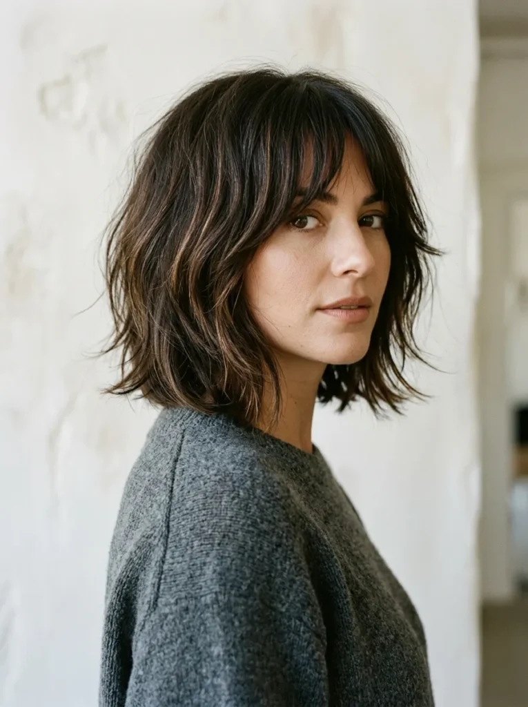 Shaggy bob for thick hair
