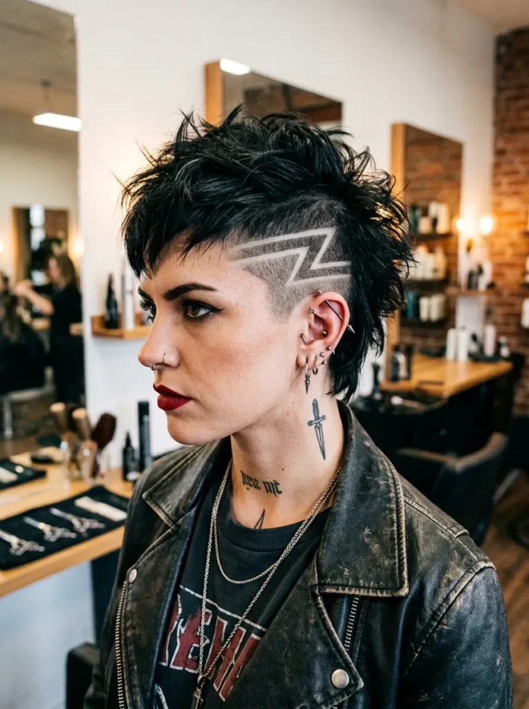 Shaved design pixie