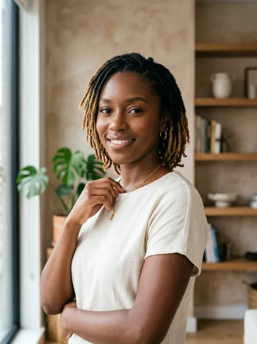Short locs with dyed tips