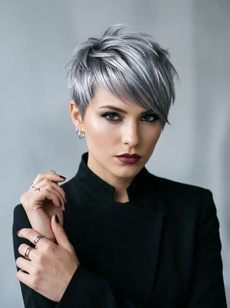 Silver grey pixie