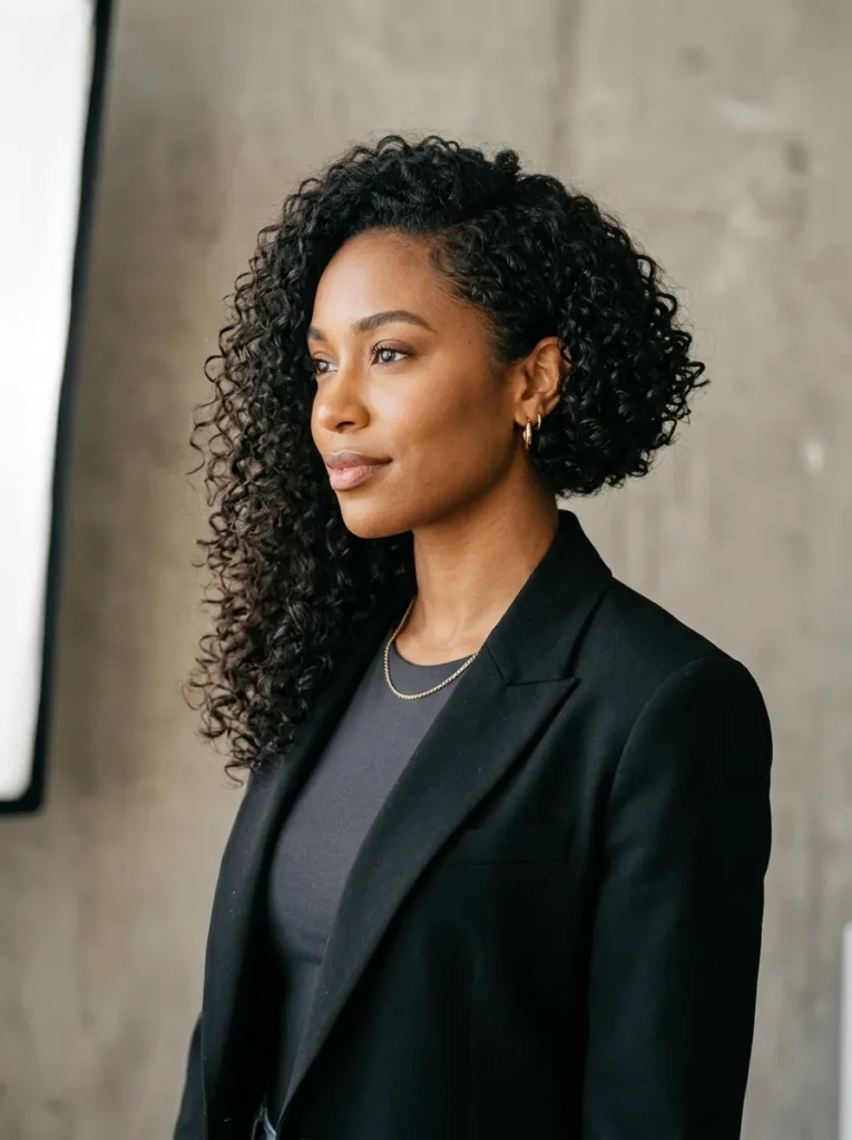 The asymmetrical curly bob
