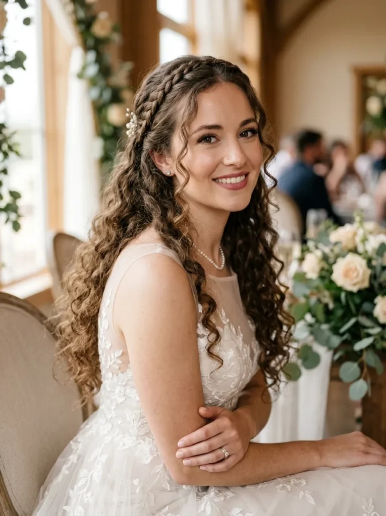 The curly braided crown