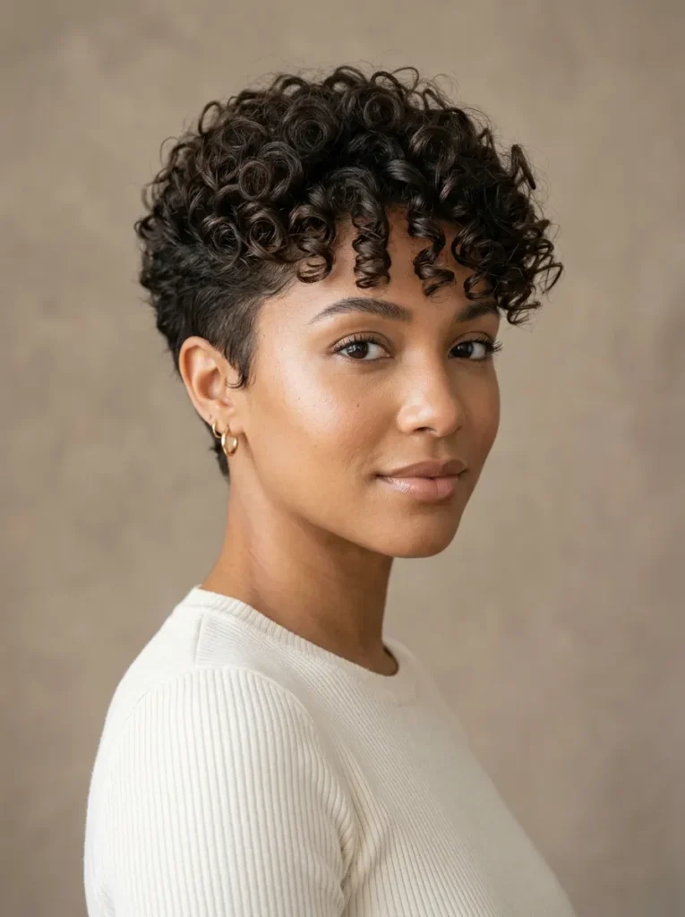 The curly pixie cut