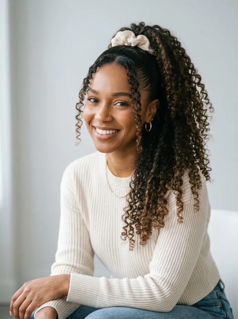 The curly ponytail