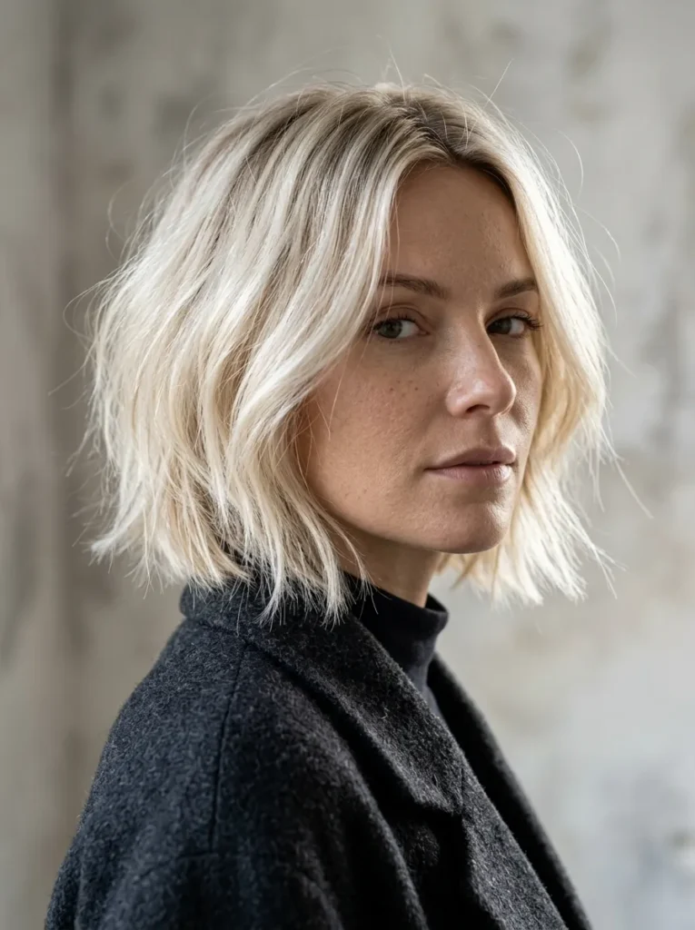 The platinum blonde shaggy bob