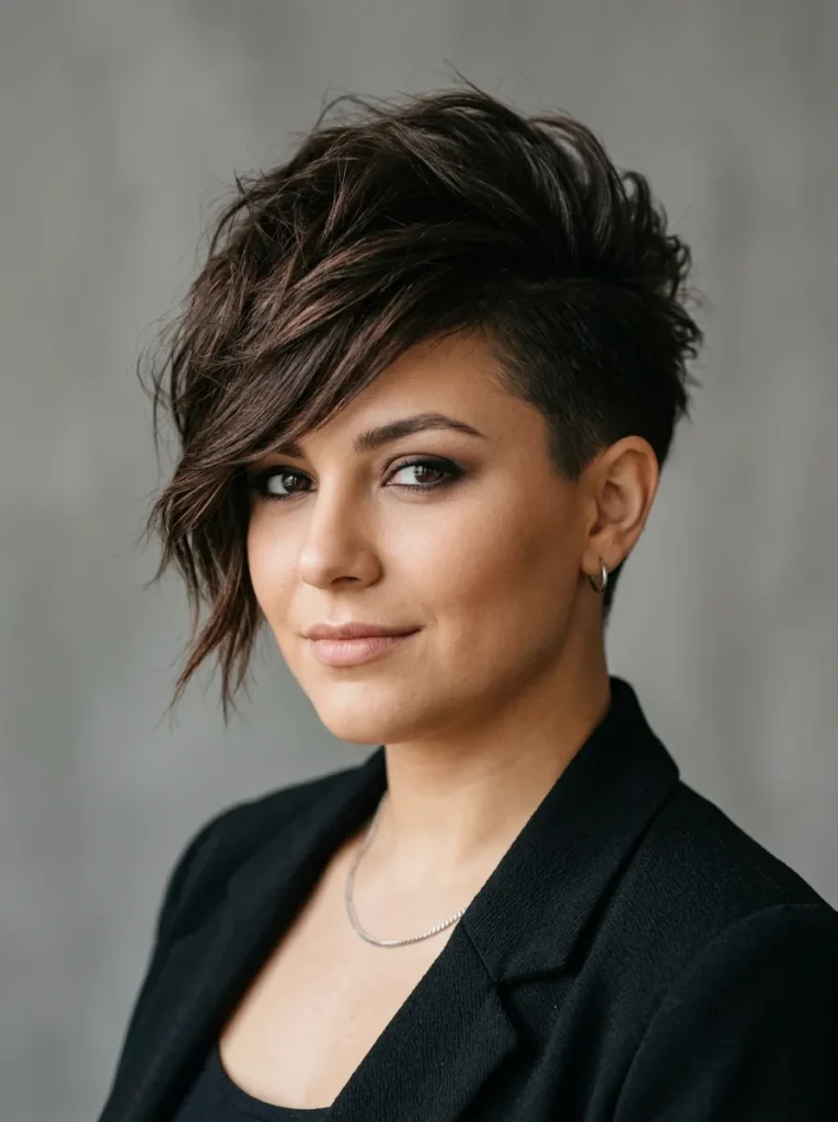 The punk pixie for round faces