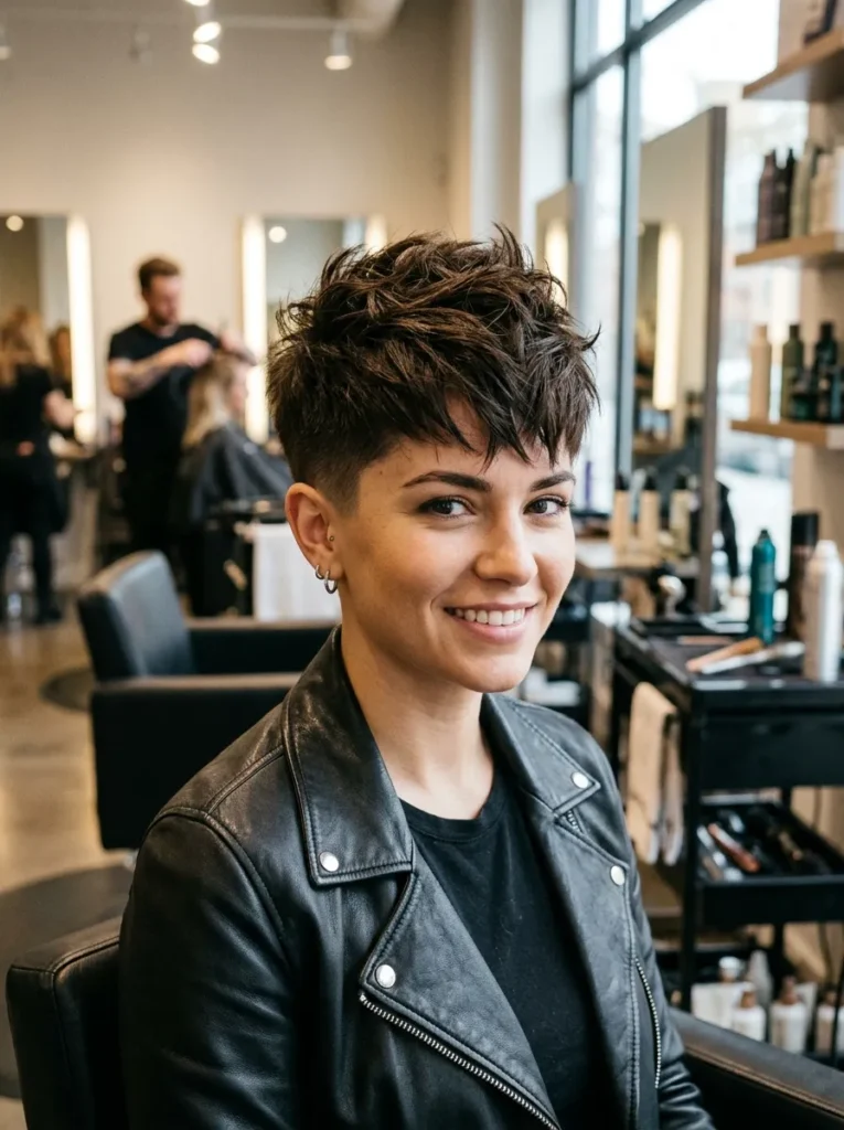 The punk pixie for thick hair