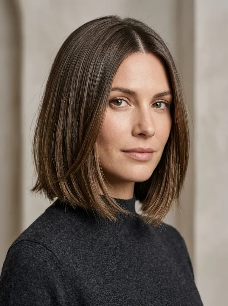 The sleek straight shaggy bob