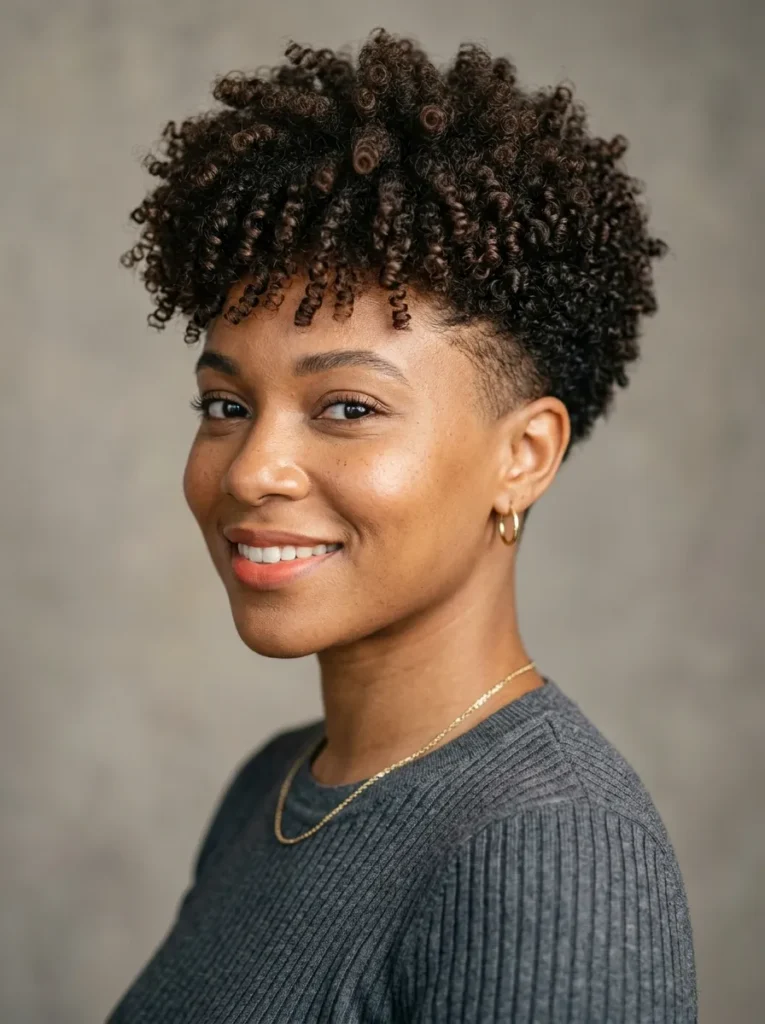 The tapered curly cut