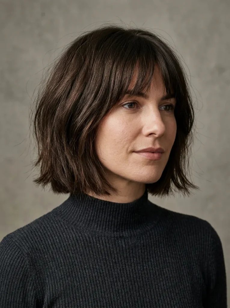 The textured blunt shaggy bob
