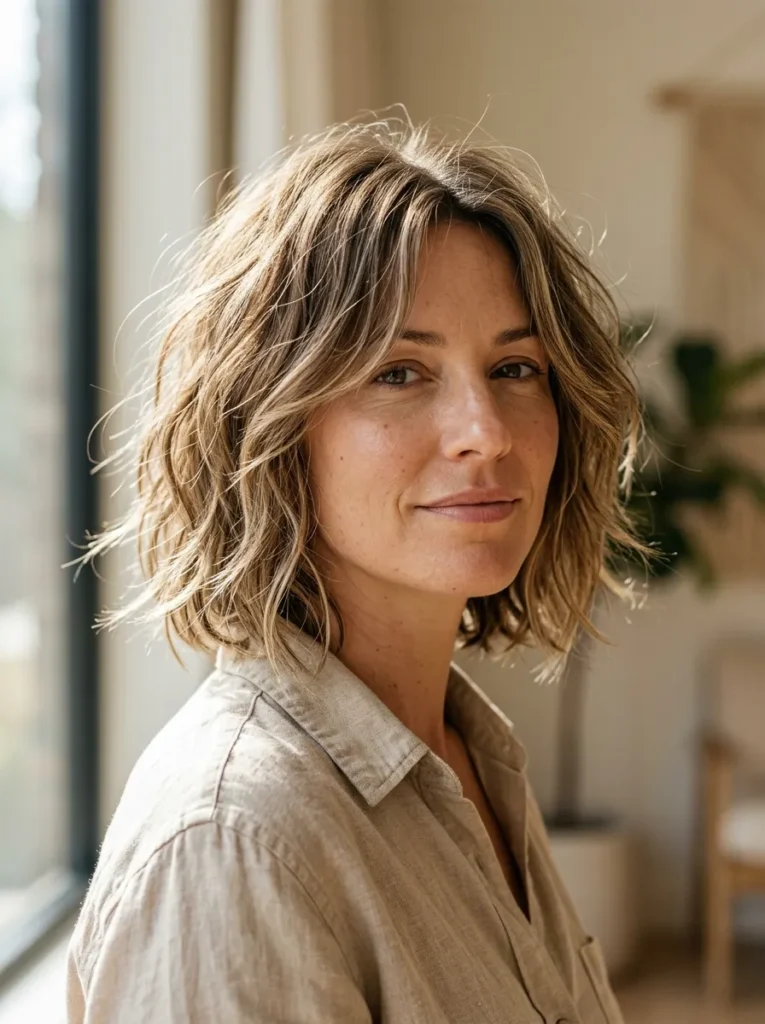 The wavy shaggy bob