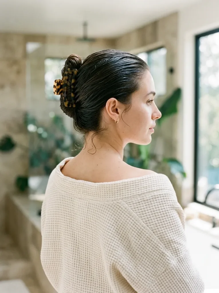 The wet hair slick back clip