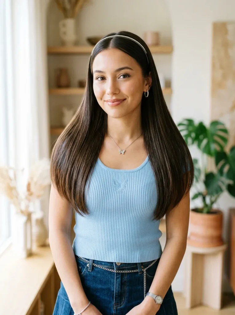 Thin headband look