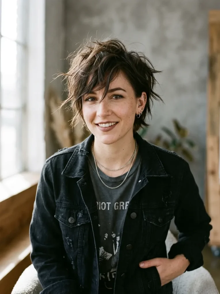 Tousled bedhead pixie