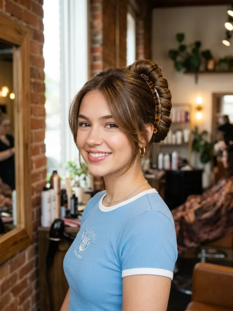 Twisted banana clip updo